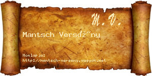 Mantsch Versény névjegykártya